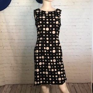 Connected Black with White Polka Dot Dress - Size 8